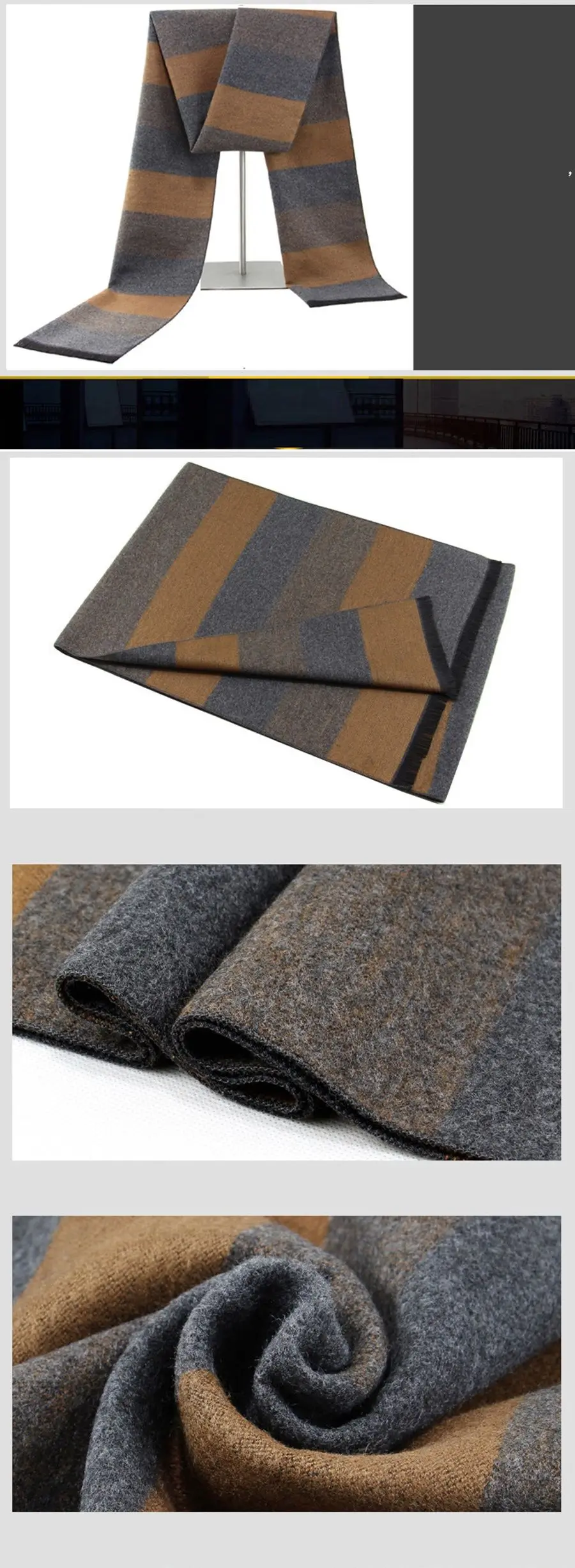 Sciarpa invernale da uomo sciarpa in cashmere retrò scialle a righe avvolgere inverno sciarpa di lusso regali, 16, Taglia unica