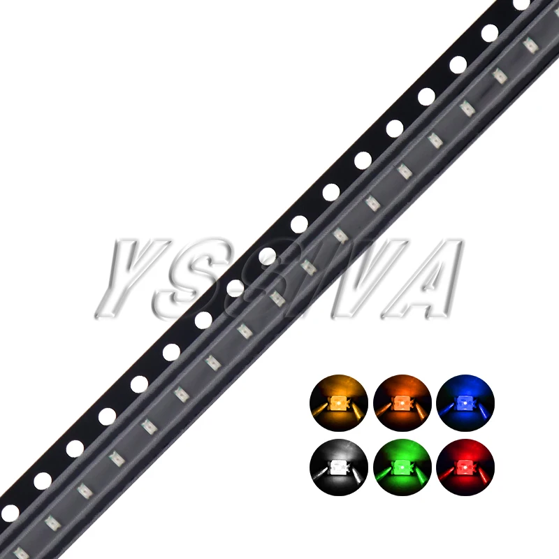100pcs 0603 SMD LED White Orange Warm White Red Blue Yellow Green Pink Purple RGB Light Emitting Diode
