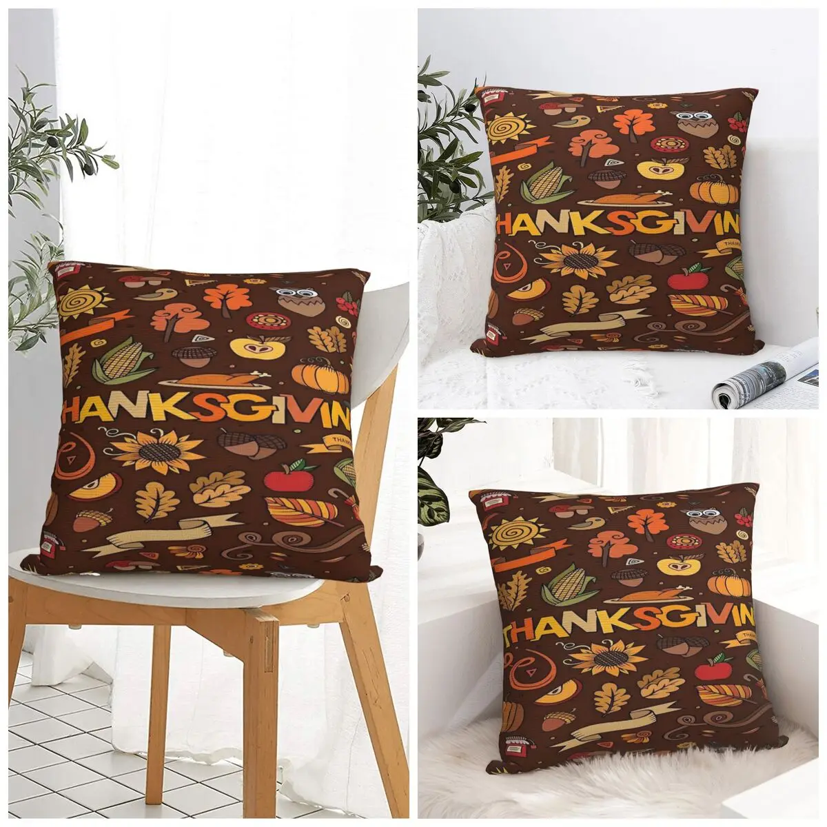 Thanksgiving Day Pillow Cover Vintage Pillow Case For Office Car Home Decorative Cushion Cover Soft Custom Pillowcases Gift