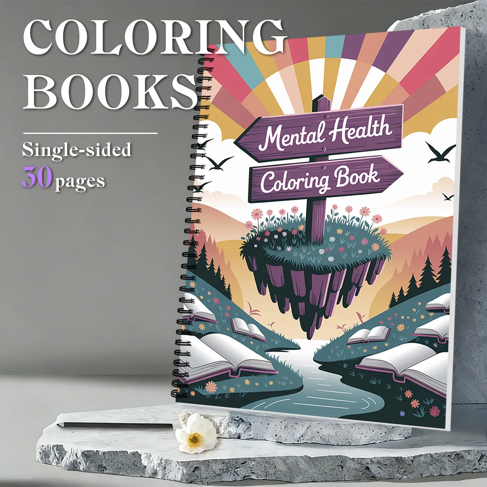 

1 шт. книжка-раскраска для облегчения тревоги, 30 страниц нежных цветочных узоров, мотивационные цитаты, активность отдыха
