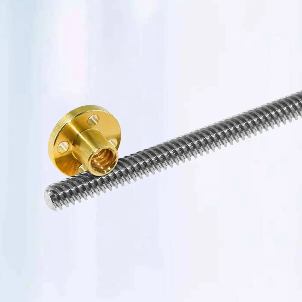 

3D Printer T8 Lead Screw 200mm Stainless Steel Stepper Motor Threaded Rod Copper Nut Four Fixing Holes Smooth Quiet Operation
