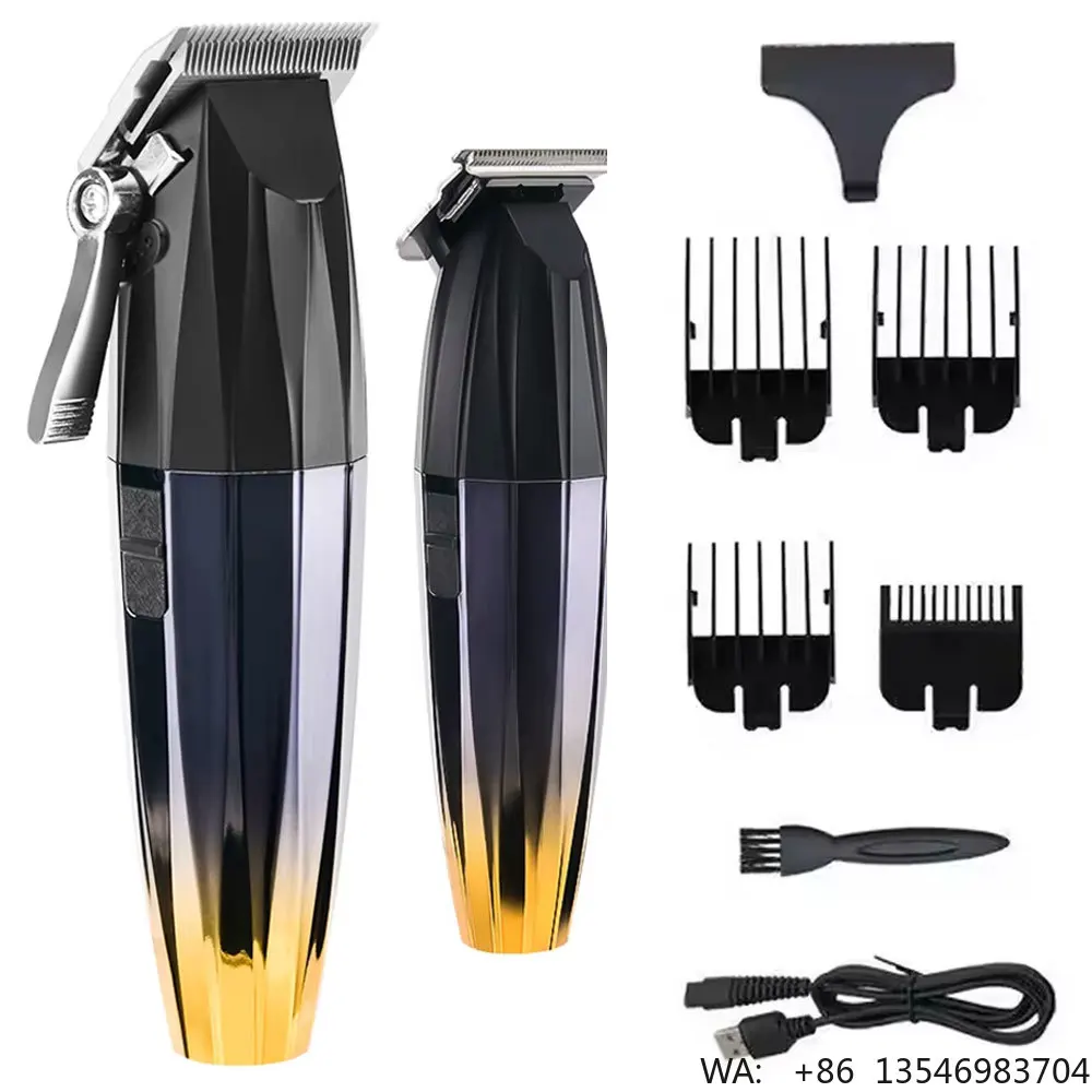 Adjustable Cordless Professional T-Blade Trimmer Barber Hair Cut Machine Rechargeable Electric Hair Clippers for Men