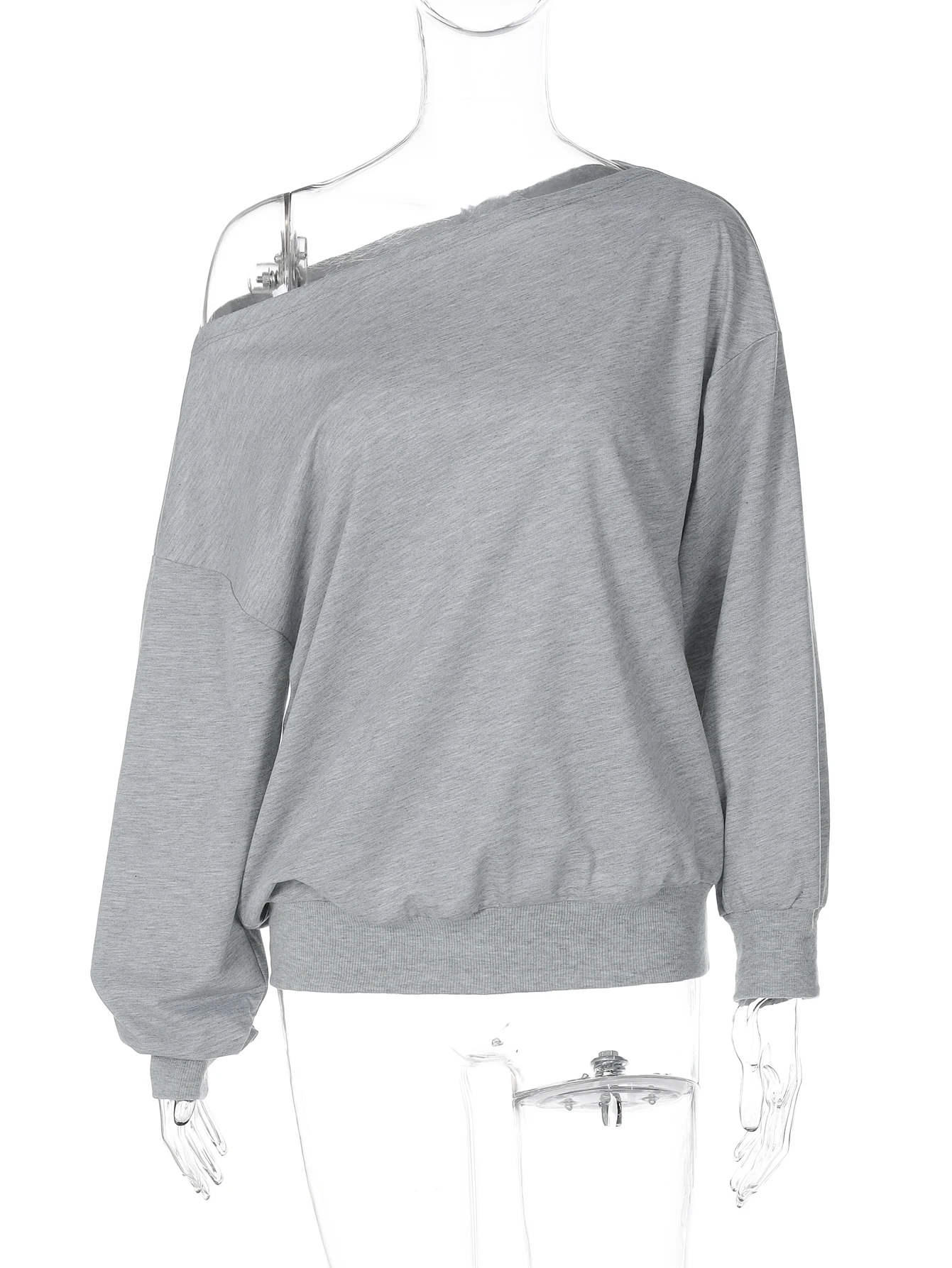 Dulzura 2025 الخريف أحدث صيحات الموضة يميل الكتف كم طويل فضفاض تي شيرت المرأة عادية تنوعا نادي الحفلات الشارع الزي #6