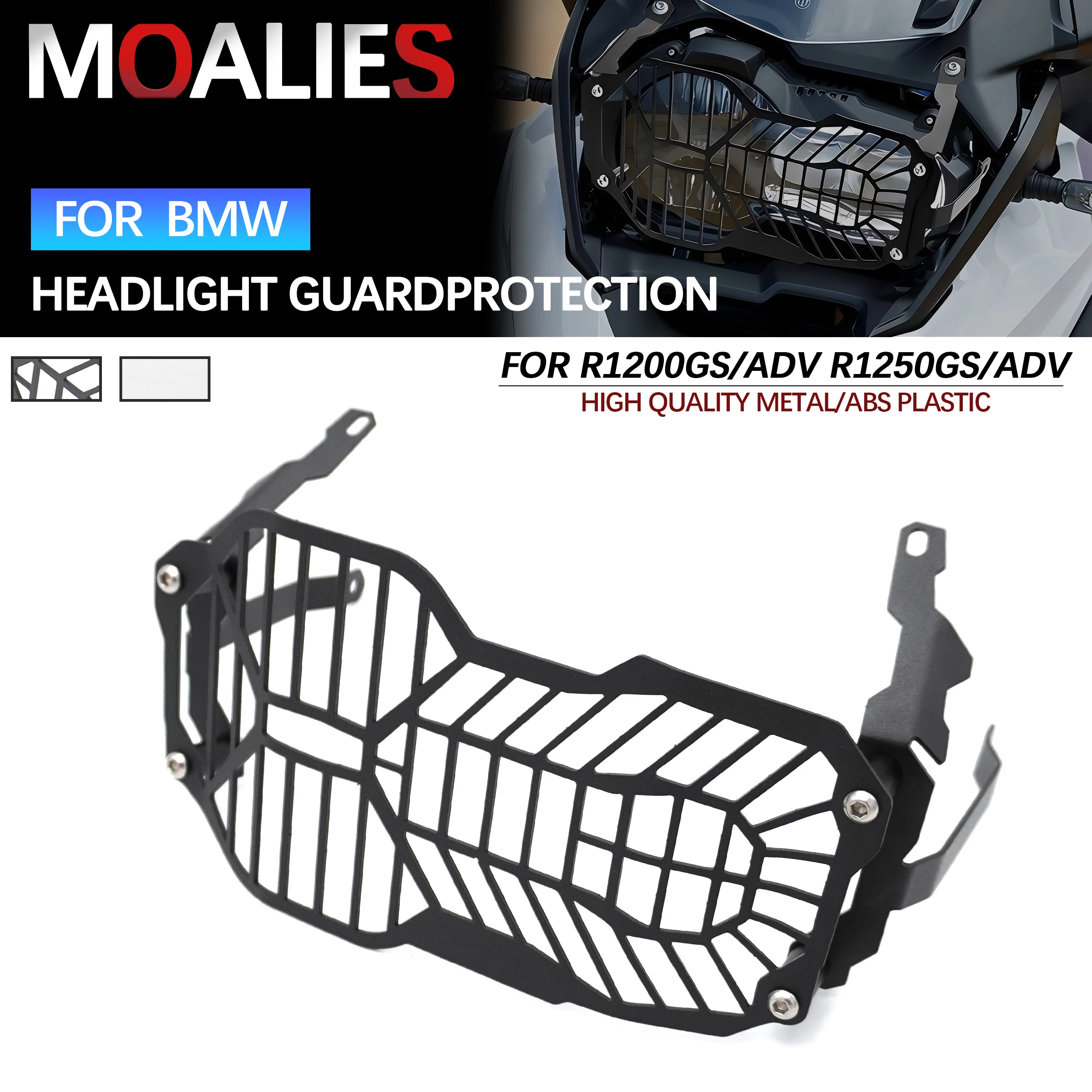 

For BMW R1200GS R1250GS ADV Front Headlight Grille Cover Light Cover Mesh Adventure Grill Motorcycle Accessories MOALIES MOTO