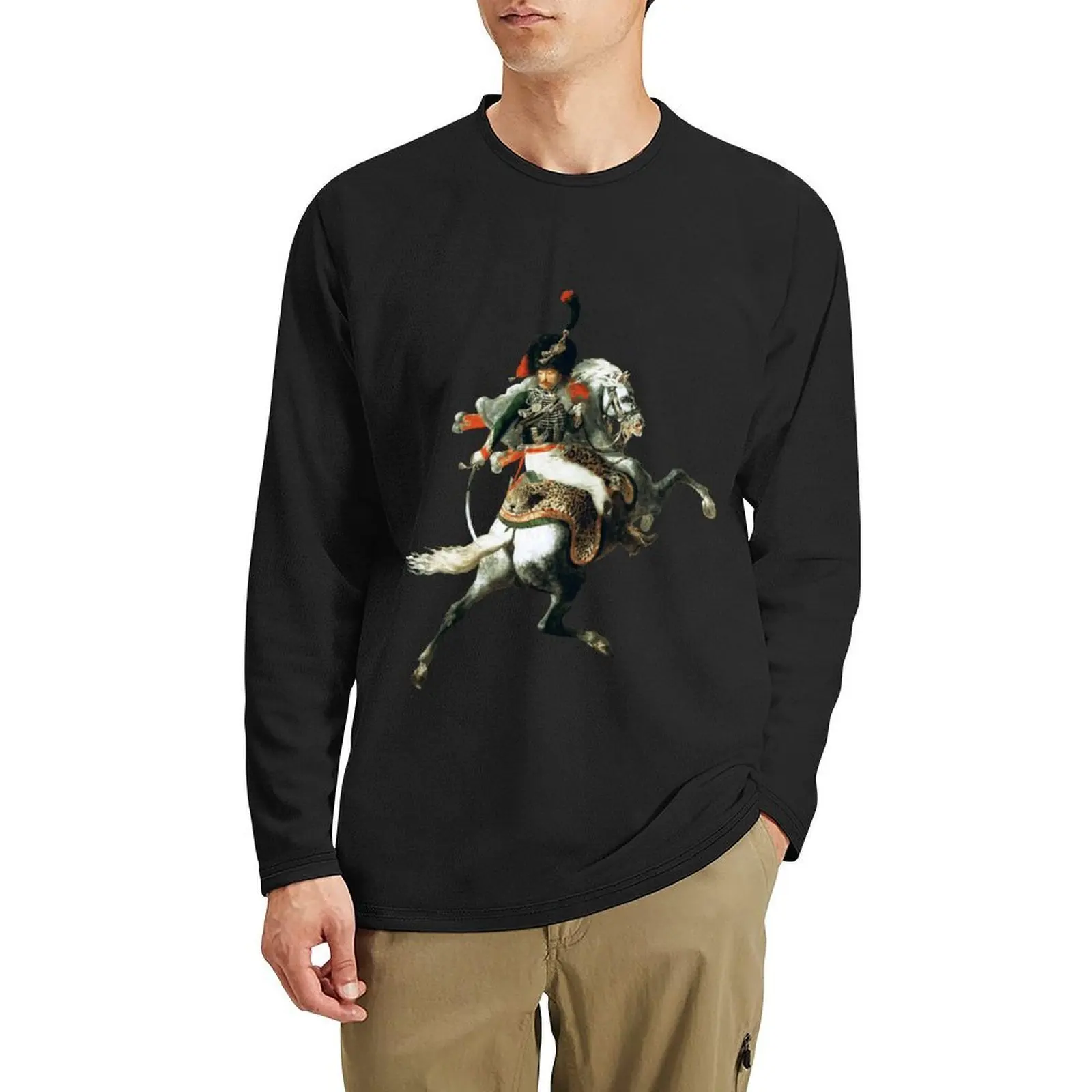 

Théodore Géricault - The Charging Chasseur Long T-Shirt Blouse cute clothes animal print shirt for boys workout shirts for men