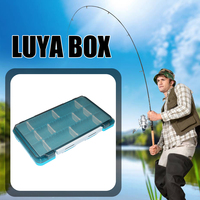 Small Fishing Lure Boxes Tackle Box Waterproof Double Sided Fish Tools Storage Case Compartments Container Baits Gear Organizer