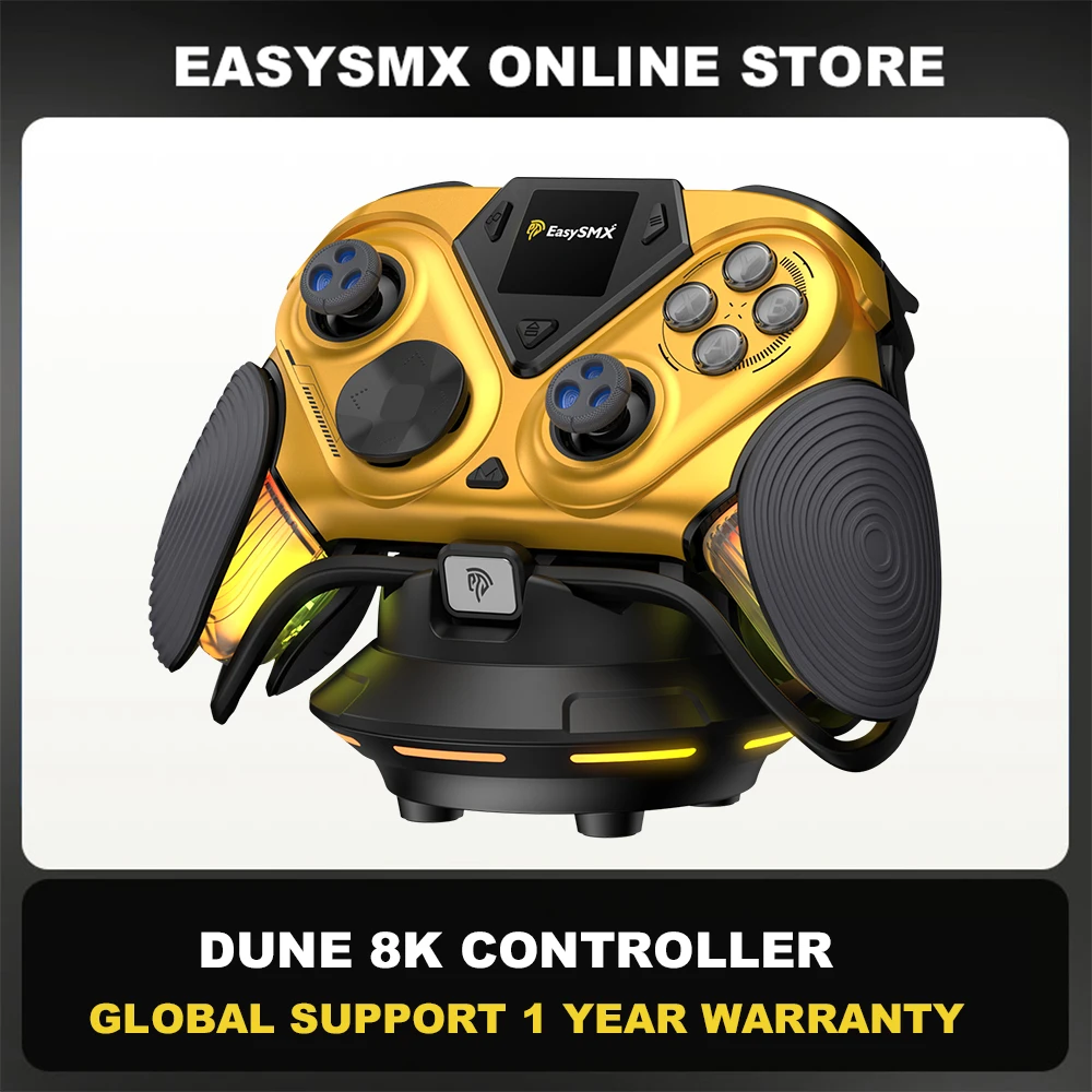 EasySMX Dune 8K Pro eスポーツゲームパッドコントローラー TMRアンチドリフトスティック 1.3インチスマートディスプレイ PC/Switch/スマホ/TV対応