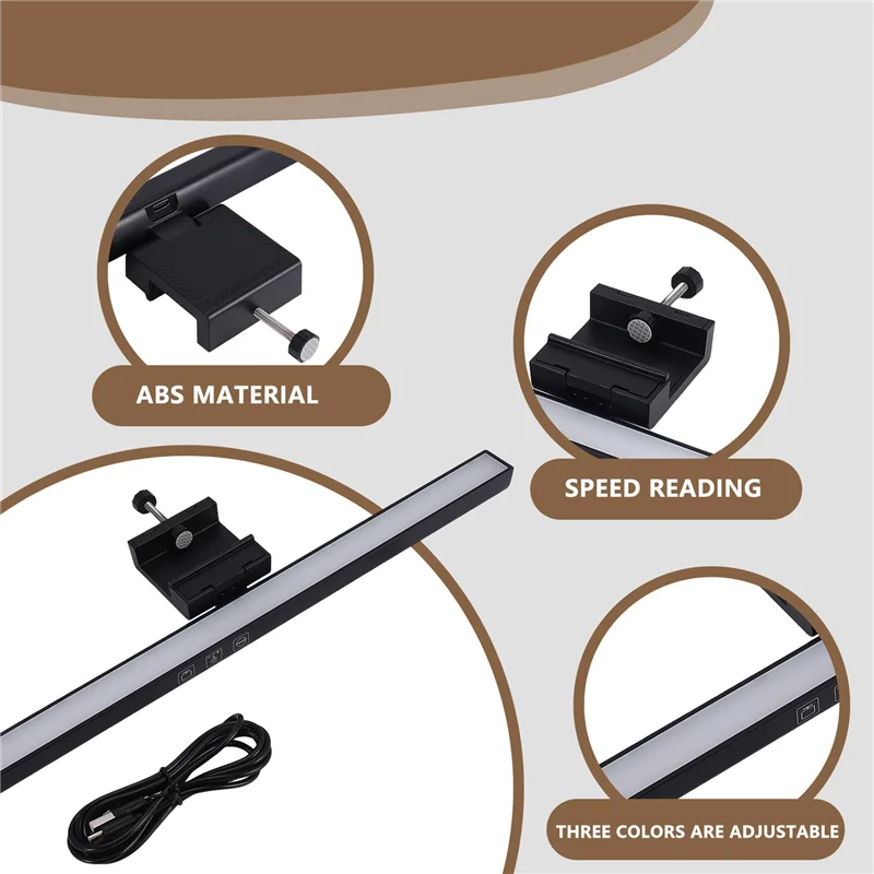 Laptop Monitor Light Bar USB E-Reading LED Work Light 3 Adjustable Color Temperature, No Screen Glare