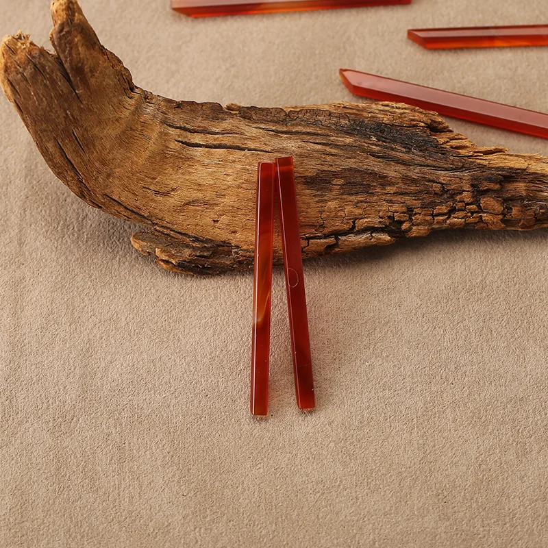 5PCS Headmade Agate Strip Shape Earrings Beads for Jewelry Making, Handmade Natural stones beads 56*4*4mm 11.6g