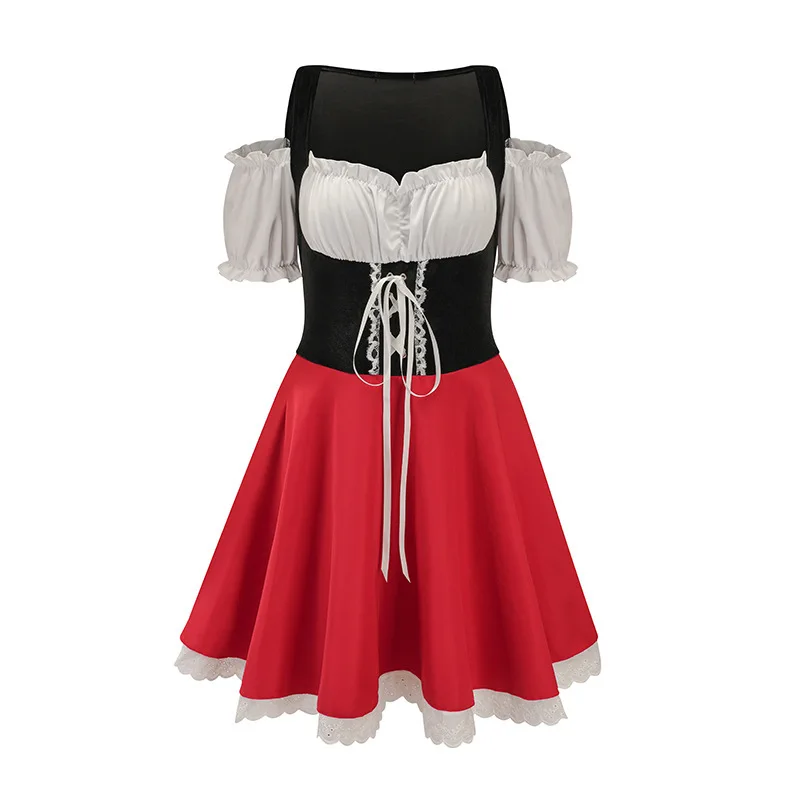 Lady Carnival Bavarian Oktoberfest Costume Alps Traditional Pubs Wench Waitress Outfit Cosplay Fancy Party Dress