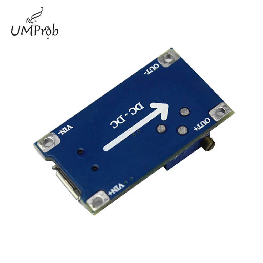 DC-DC Adjustable Boost Module 2A Boost Plate 2A Step Up Module with MICRO USB 2V - 24V to 5V 9V 12V 28V MT3608 LM2577