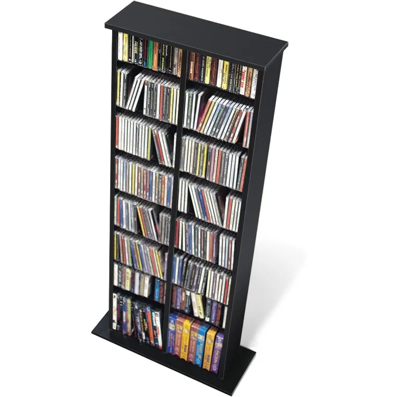 2 Column Tall Cabinet Media Storage, 22" Wide, Black