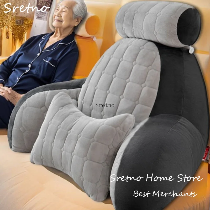 

SRETNO 2026 New Bedside Cushions Soft-packed Waist Pillow Large Back Sofa Pillows Soft Headboard Lazy Women Pregnant Couch P...