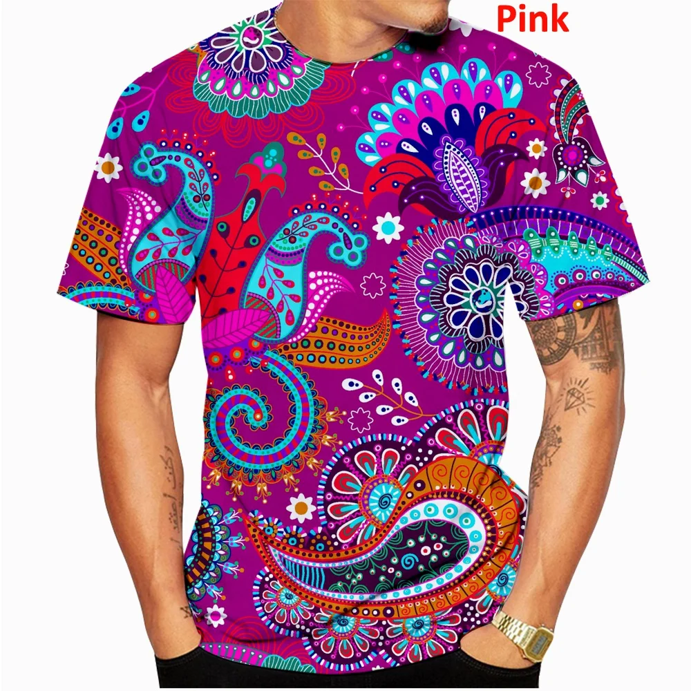 2023 New Fashion Aboriginal Psychedelic Indigenous Vintage Ethnic Style Painting Art T-shirt for Men and Women