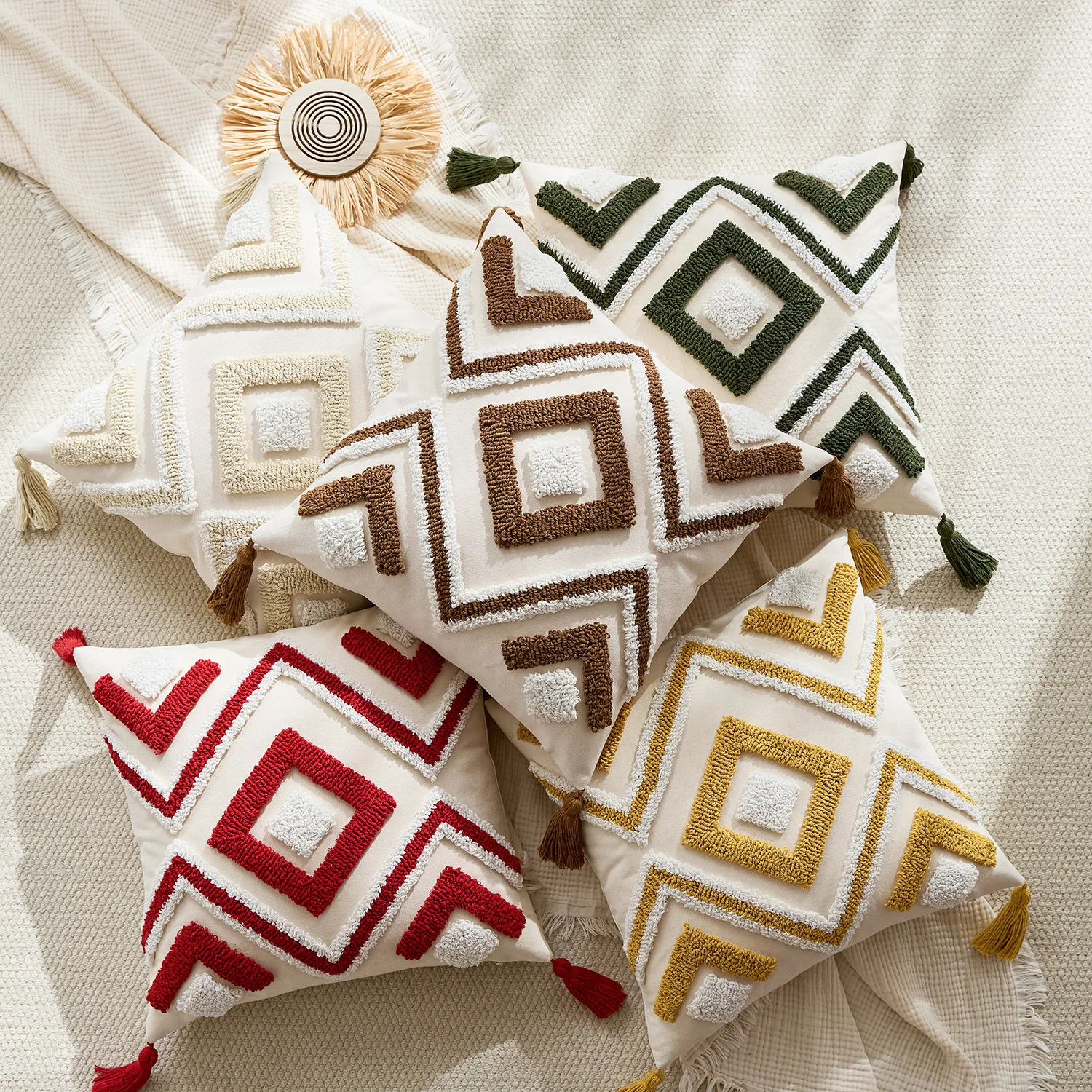 

2026 Wrinkle Resistant Durable Pillow Cover All‑Season Tassel-Decorative Breathable Pillow Covers Soft Comfortable Pillow Covers