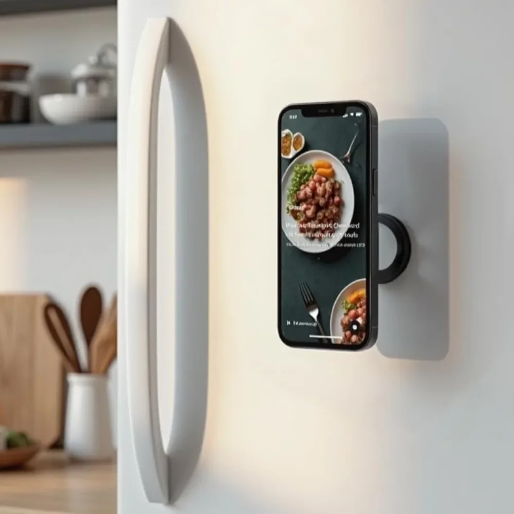 

Двойная магнитная подставка для телефона, 360° ° Вращающийся складной кронштейн для портативного настольного компьютера MagSafe и использования в автомобиле для iPhone 12/13/14/15/16