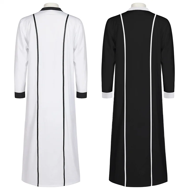 3XL Halloween White Black For Men Women Middle East Arab Christian Catholic Priests Clergy Robes Priest Saints Halloween Robe