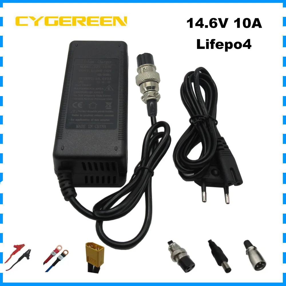 

14.6V 10A Lifepo4 Battery Fast Charger 12V 10A GX16 Connector For 4S 12 Volt Iron Phosphate LFP Energy Storage Charger