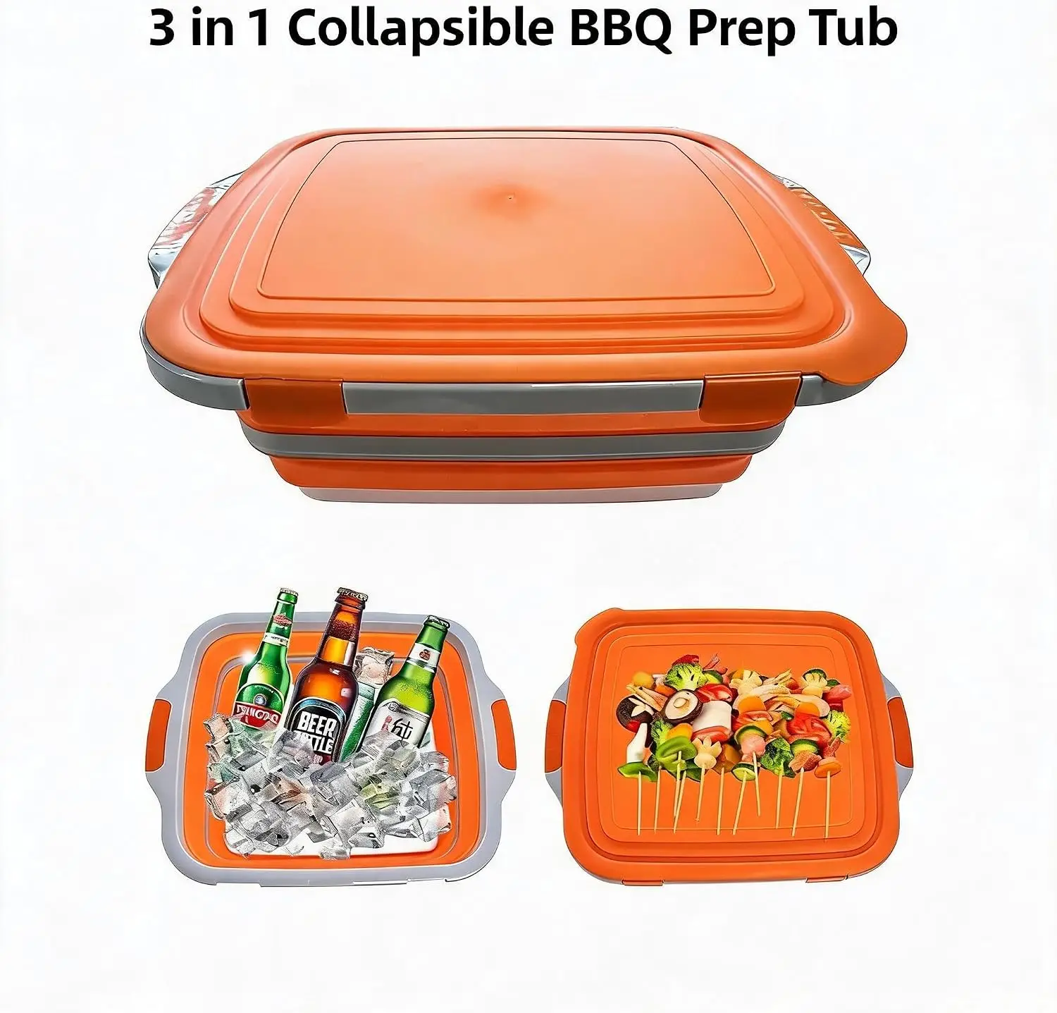 3-in-1 Collapsible BBQ Prep Tub 3