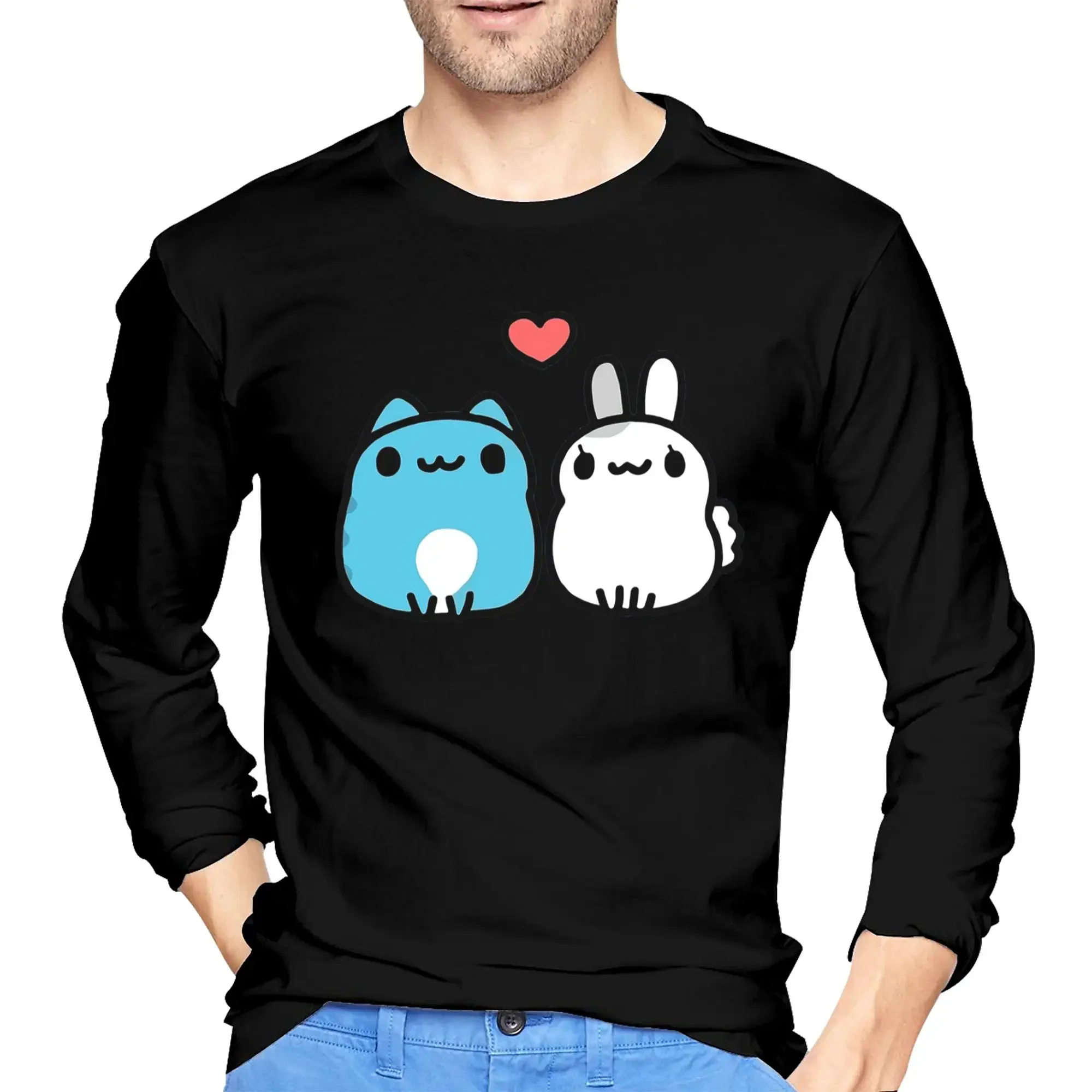 

Comic Cat Bugcat Capoo Bug Cat Men's Long Sleeved T-shirt Casual Round Neck T shirts Spring and Autumn Men tops