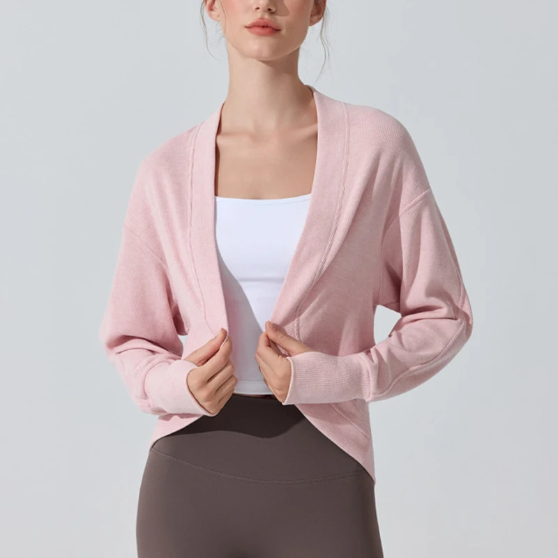 

Women Long Sleeve Yoga Shirt Solid Color Loose Breathable Blouse Female New Fashion Gym Shawl Workout Clothes Sportswear