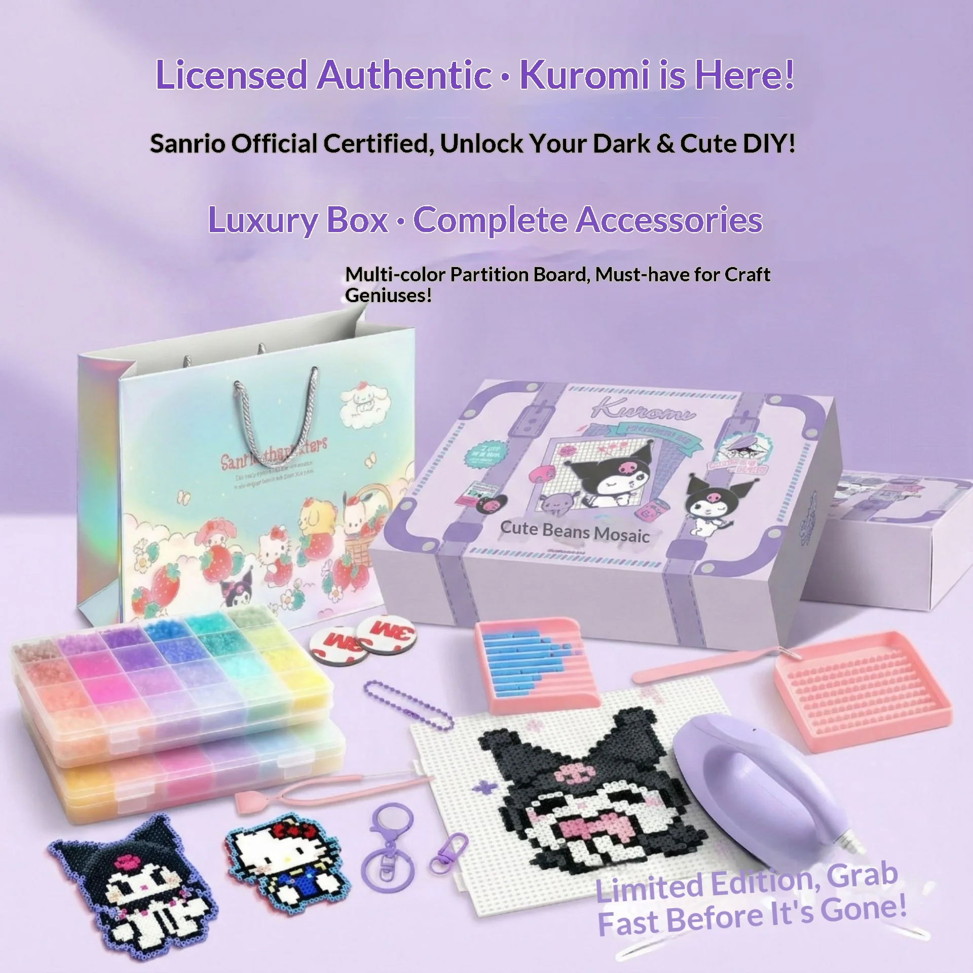 

Sanrio Fuse Beads DIY Craft Kit With Iron Full Set Handmade Bead Making Toy Creative Gift For Girls Kids