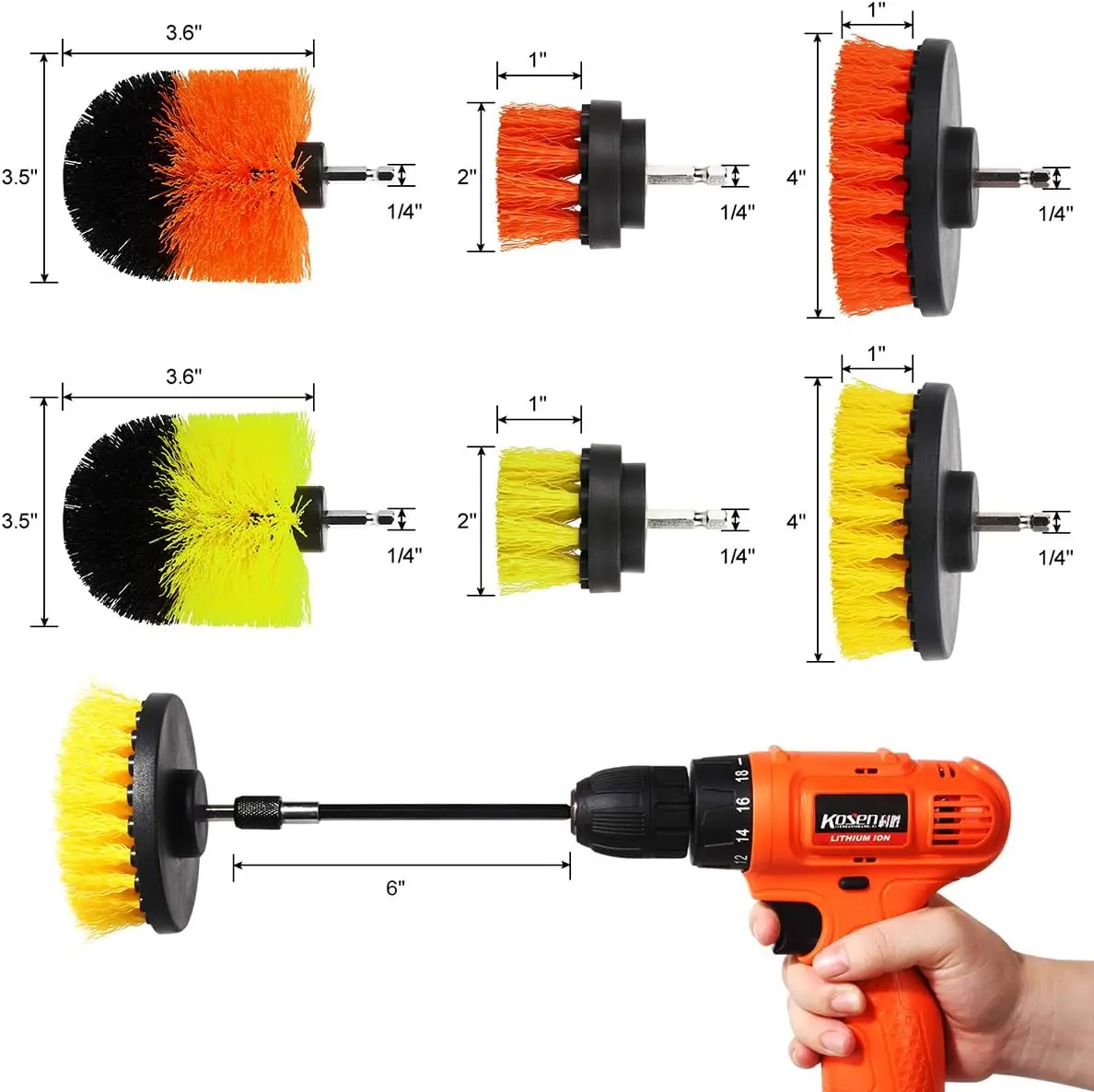 12 Piece Electric Rotary Cleaning Brush Sets Compatible Fast Drilling Machine Cordless Attachment Power for Cleaning Kitchen Car