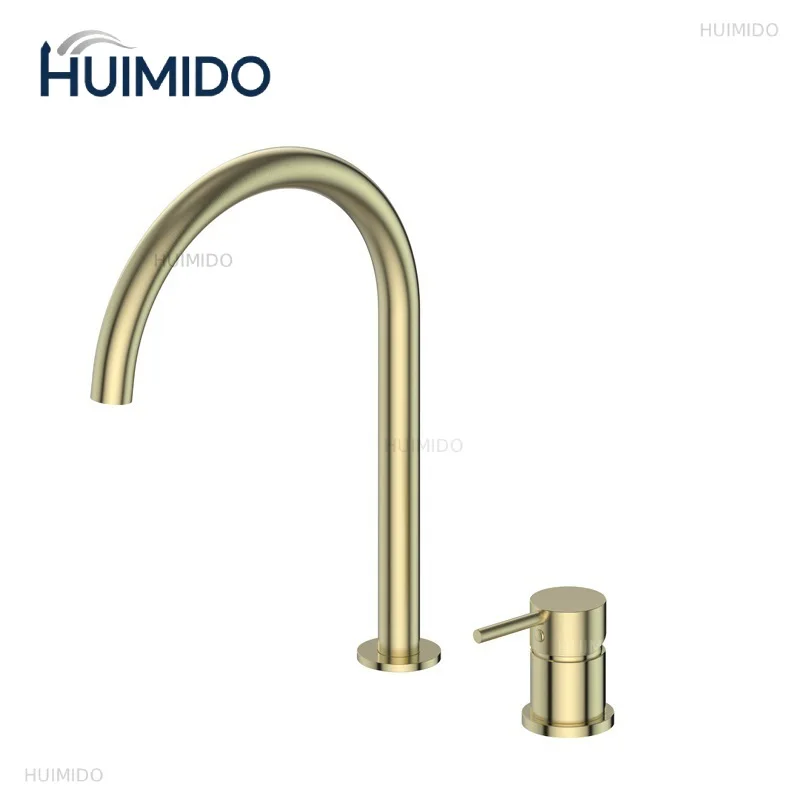 304 Stainless Steel Kitchen Faucet Gun Grey Brushed Gold Rotatable Basin Tap Hot Cold Water