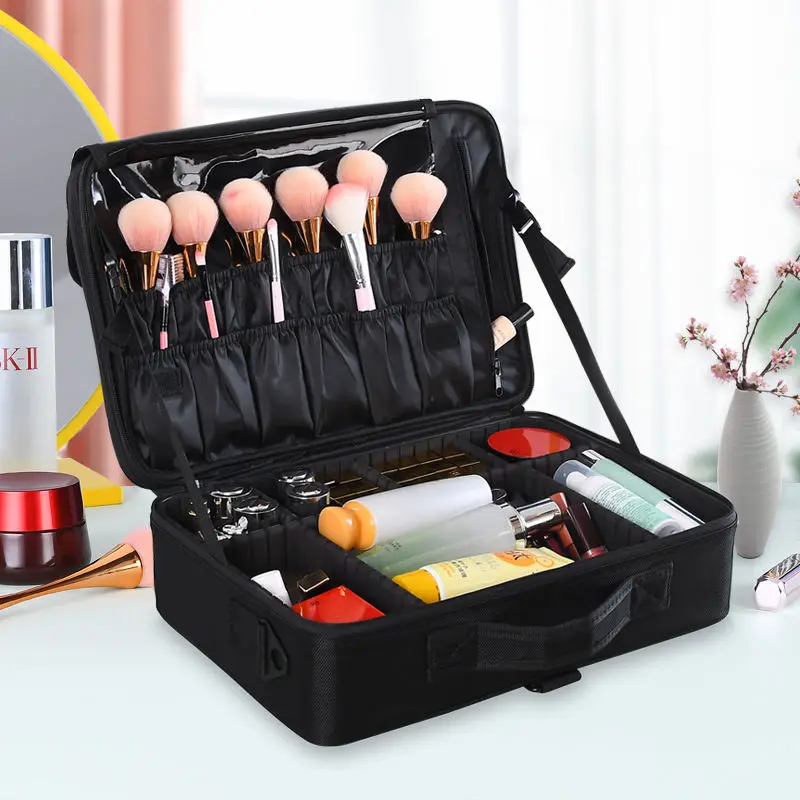 

Female High Quality Professional Makeup Organizer Bolso Mujer Cosmetic Bag Large Capacity Storage Case Multilayer Suitcase E658