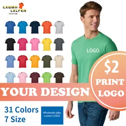 NO LOGO Price 2USD Cotton Short Sleeve Solid Color O-neck T-shirt Tops Tee Customized Print Your Design Printed Unisex Tshirt