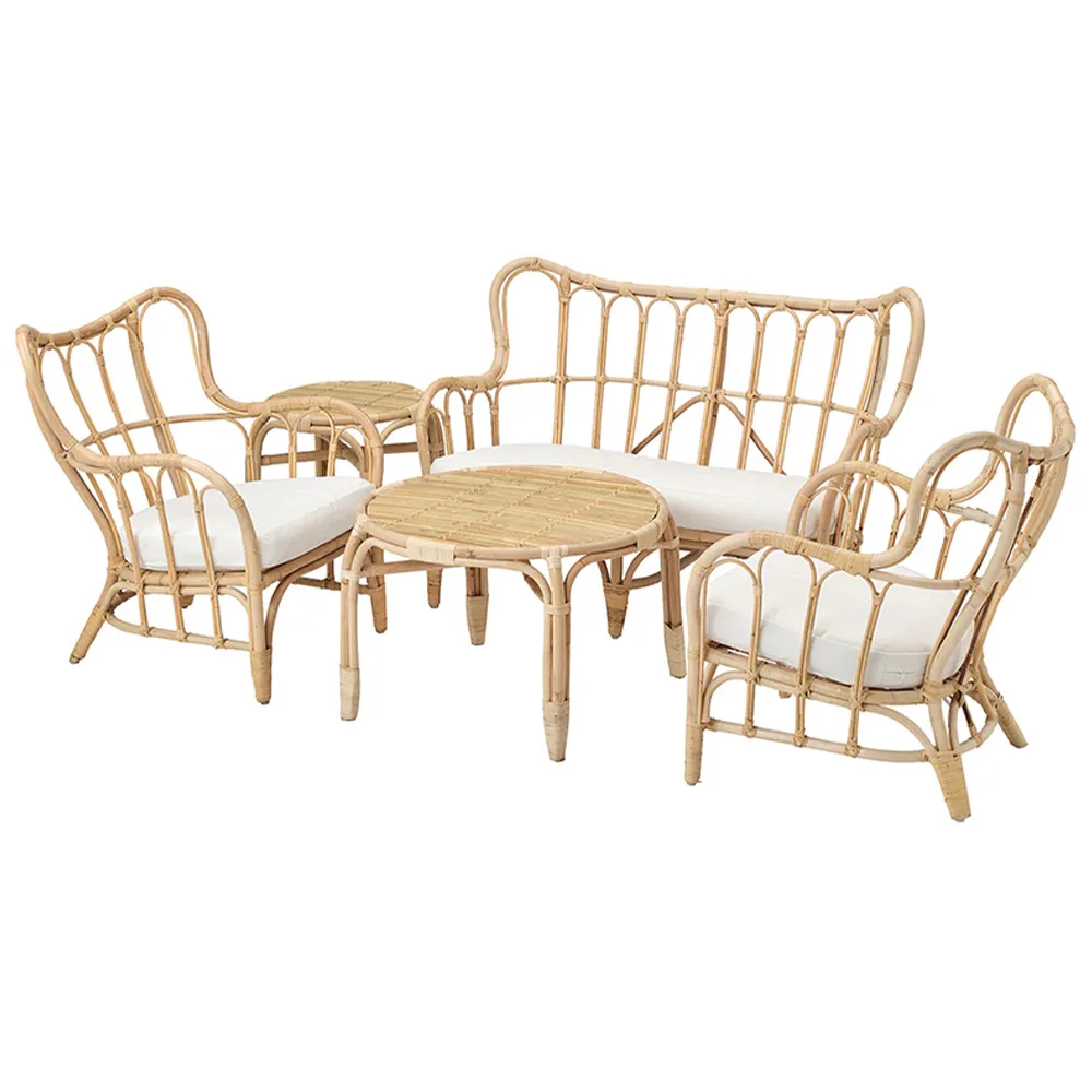 

Simple Nordic rattan sofa table and chair single living room balcony rattan chair B & B hotel double rattan coffee table sofa
