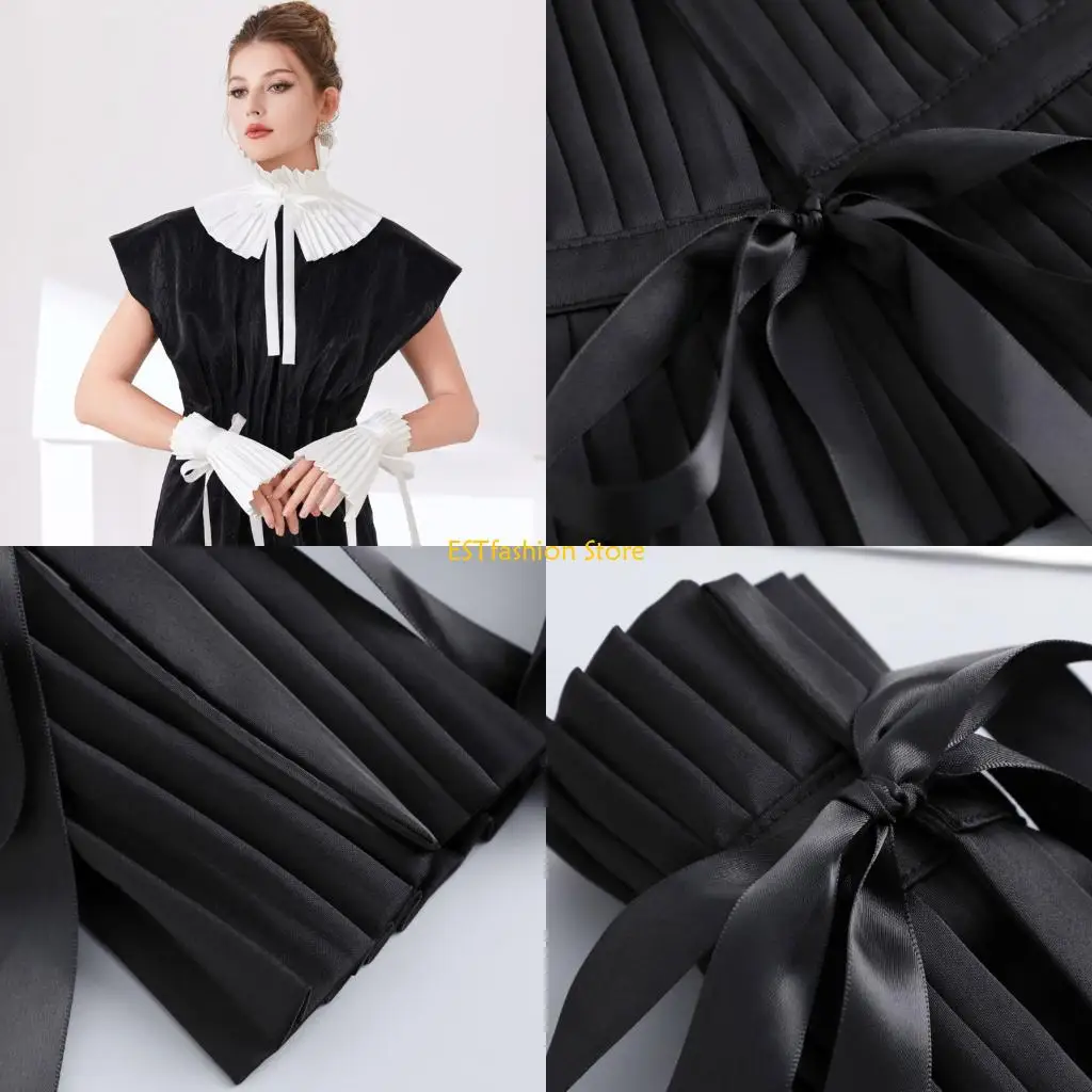 Y5GC غطاء ياقة قابل للفصل من القطن قابل للتنفس، أصفاد ناعمة من Flase Coloar، صديقة للبشرة لمناسبات المكتب والارتداء اليومي