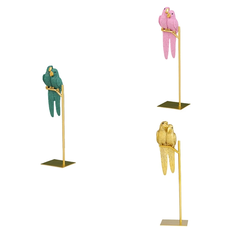 

LICE-Parrot Sculpture Resin Parrot Statue Bird Animal Decoration Modern Entrance Desk Living Room Decoration