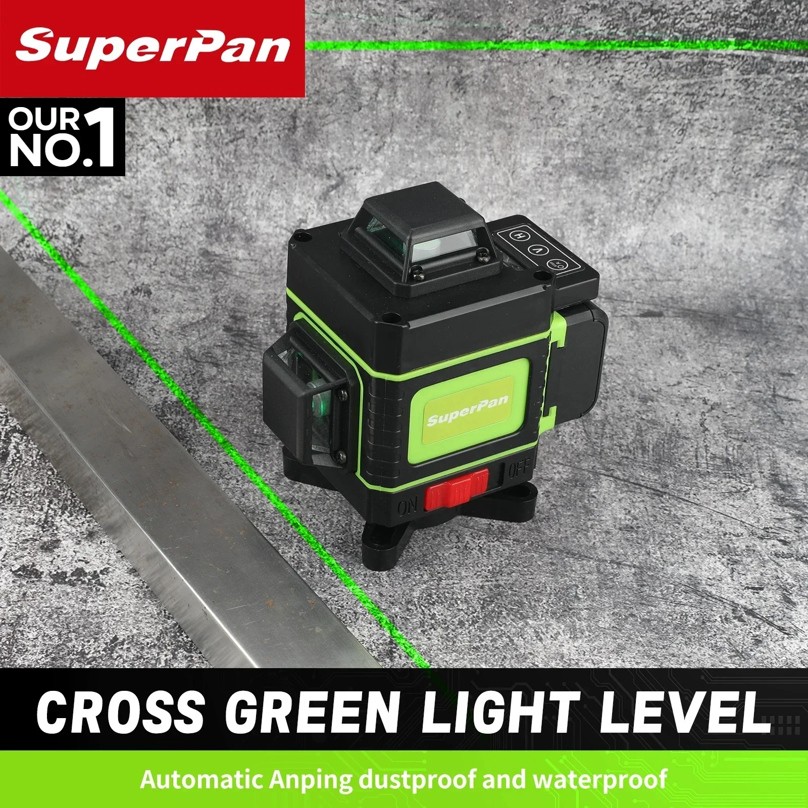 

Высокоточный измерительный лазерный уровень SuperPan16 line 4D, горизонтальный и вертикальный пересекающийся сверхсильный зеленый лазерный луч