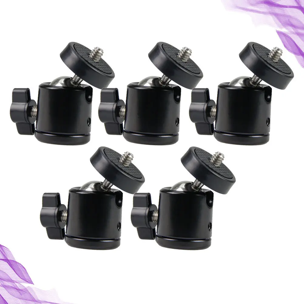 5Pcs Universal Ball Head for Smartphone Cloud Platform Tripod Mount Smooth Locking Oxidized Metal Spherical Head Light Weight
