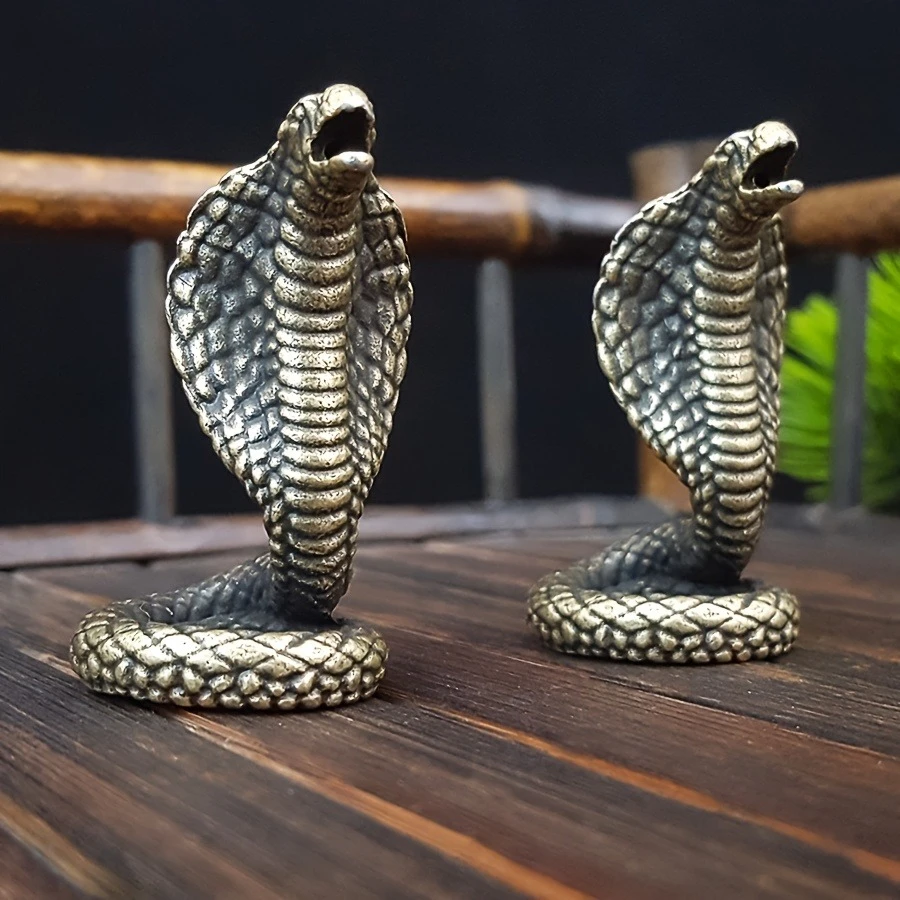1 Stück, komplizierte Schlangenskulptur aus Metall – Sternzeichen-Schlangenglücksbringer, dynamische Pose für Heim- und Bürodekoration