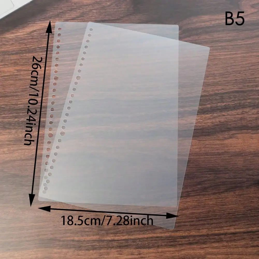 Picture 6: 2 Sheets Translucent A4 B5 A5 Loose Leaf Notebook Journal Binding Cover Circular Hole Binder Shell Office Stationery Supplies