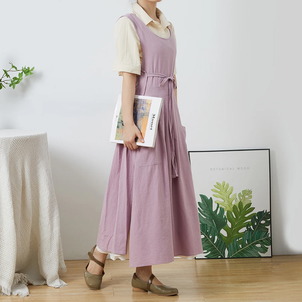 Nordic Florist Apron Cotton Gardening Coffee Shops Kitchen Aprons For Women Cooking Baking Restaurant Retro Pinafore