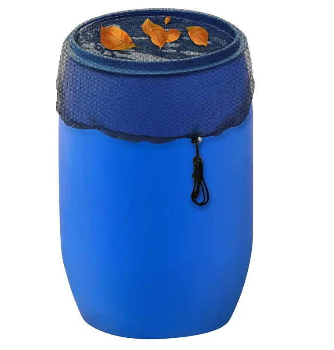 Rainwater Collection Bucket Net Cover with Drawstring Screen Water Barrel Tank Protective Net for Rain Barrels And Water Collect