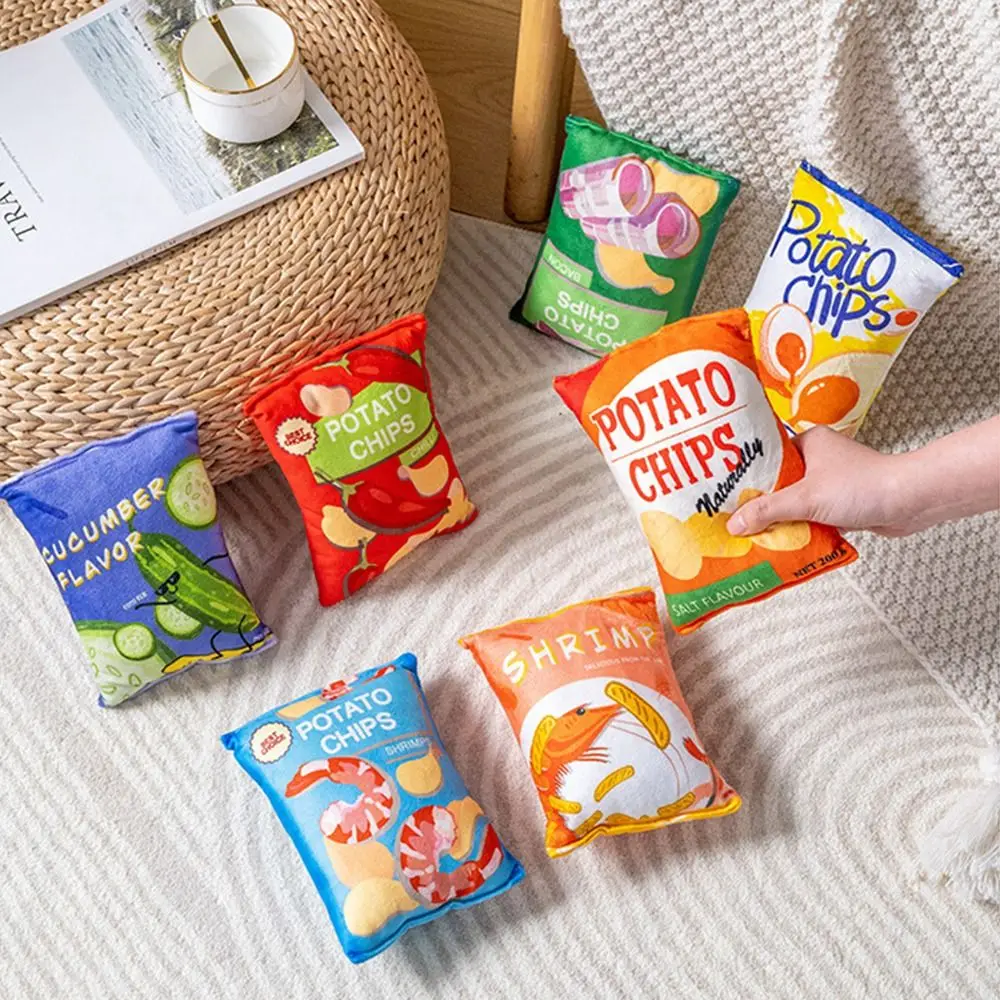 

Durable Funny Interactive Dog Toys Crisps Shape Bite-resistant Sounding Paper Toys Simulation Plush Toy For Small Medium