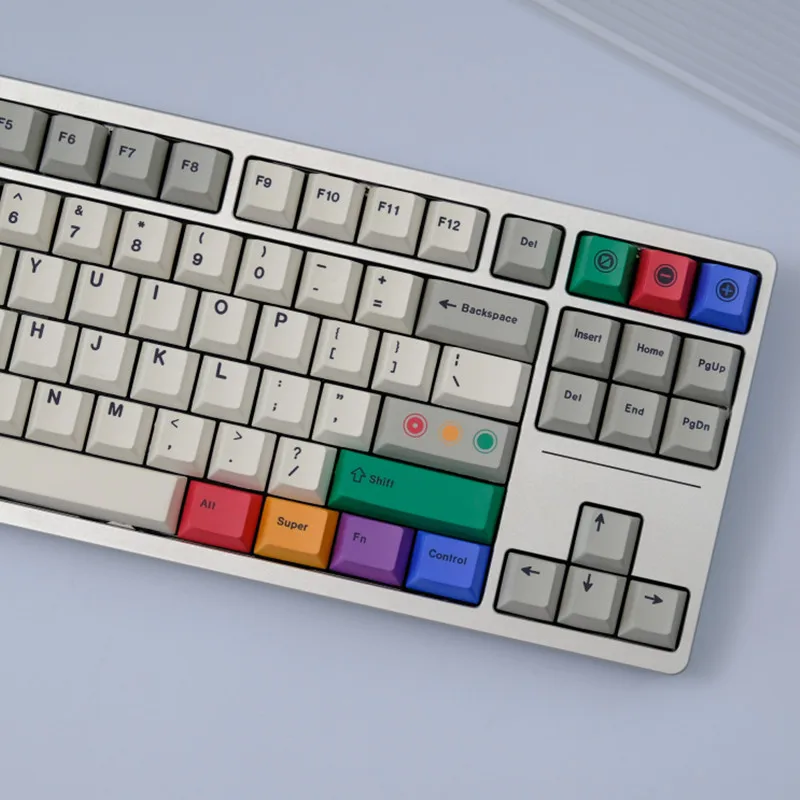 KBCaps-Ensemble de touches de clavier mécanique de jeu, sublimation de la lumière blanche, aucun profil, commutateur MX, GK96, PBT 129 prédire