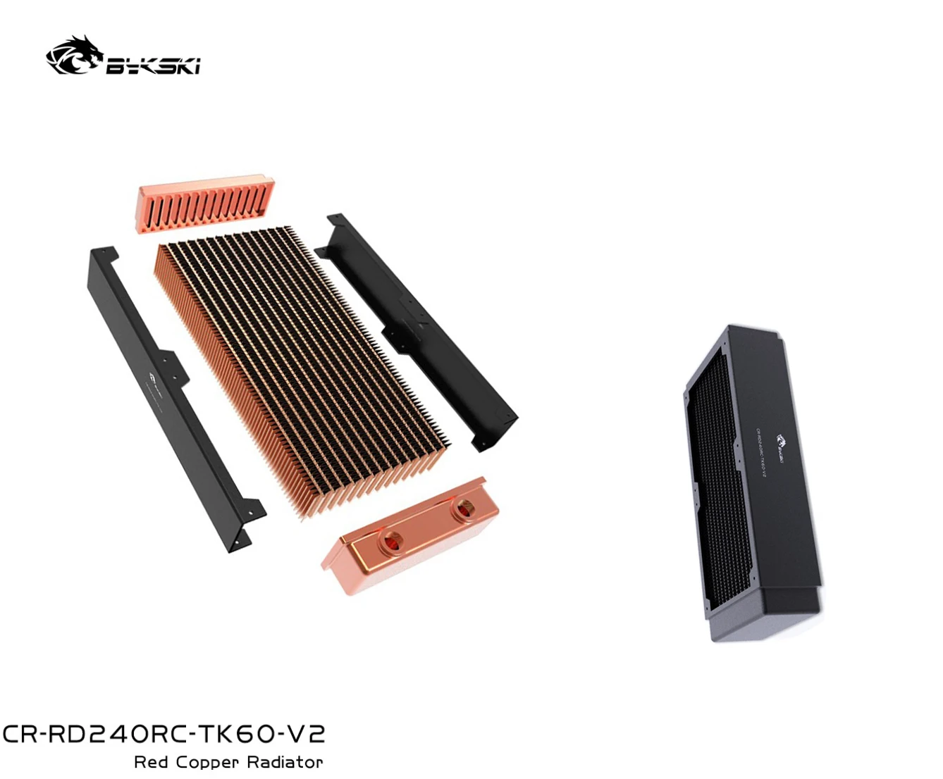 Bykski 60mm Thick 120mm 240mm Copper Radiator Computer Water Discharge Liquid Heat Sink for 12cm Fans CR-RD120RC-TK60-V2