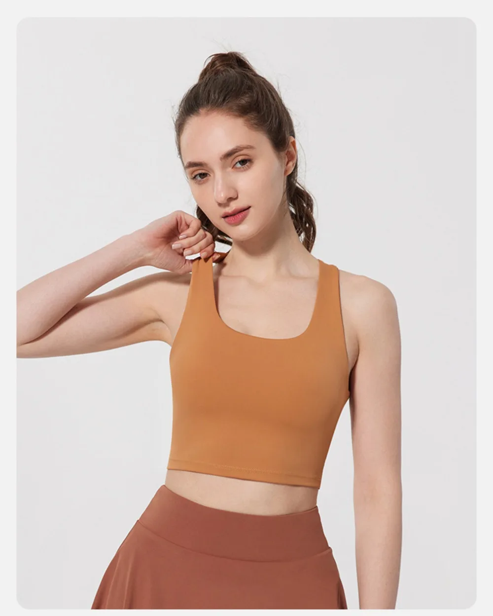 Hochleistungs-Sport-BH mit integrierten Cups, Fitness-Tanktop für Damen, stoßfestes Yoga-Workout-Lauf- und Sport-Oberteil – Detail 13