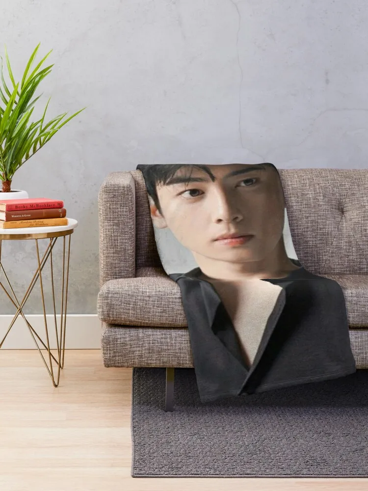 CHA EUNWOO - Handsome Photoshoot Throw Blanket Thin Wadding Blanket Throw And Blanket From Fluff