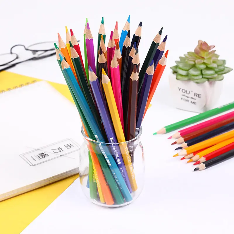 [24pcs/set] Wooden Colored Pencils for Children Drawings, Art Colored Pencil Set for Elementary Students School Office Supplies