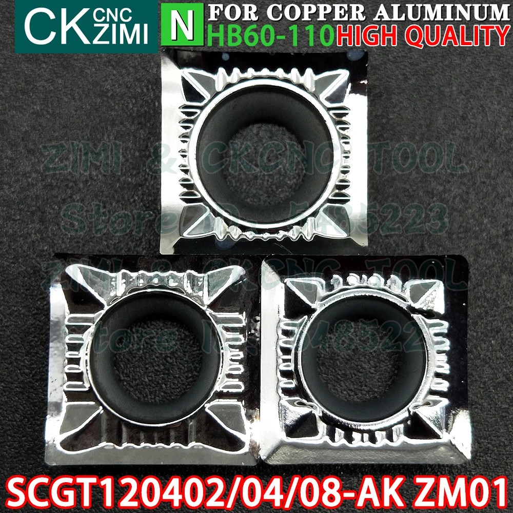 SCGT120402-AK SCGT120404-AK SCGT120408-AK ZM01 Carbide Aluminum Inserts Turning Inserts Tools SCGT CNC Metal Lathe Cutting Tools