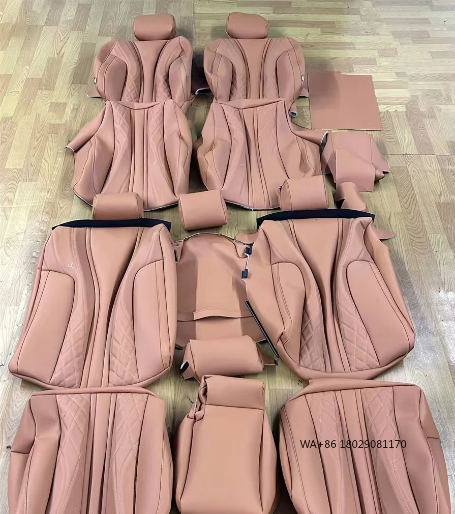 

Hot Selling Full Set Universal Fit Waterproof Non-Slip Durable Luxury Pillows Cushions Nappa Leather Car Seat Cover for s