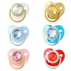 0-36 months gorgeous gemstone sleeping pacifier with matching chain clip to choose from, food grade silicone, BPA free