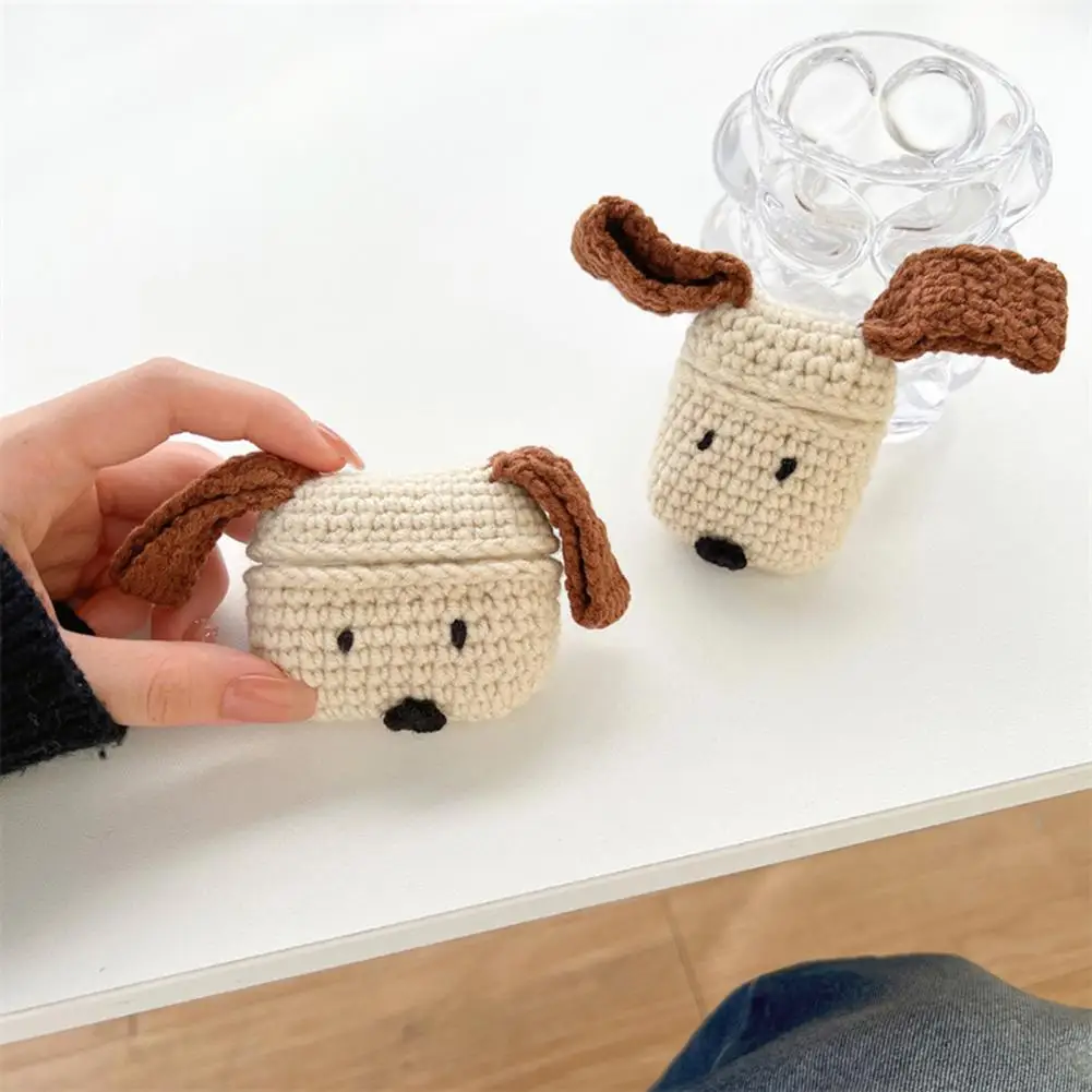 Useful  Earphone Case Dirt-resistant Autumn Long Ear Dog Knitted Headphone Cover Lovely Fall-proof Headset Case