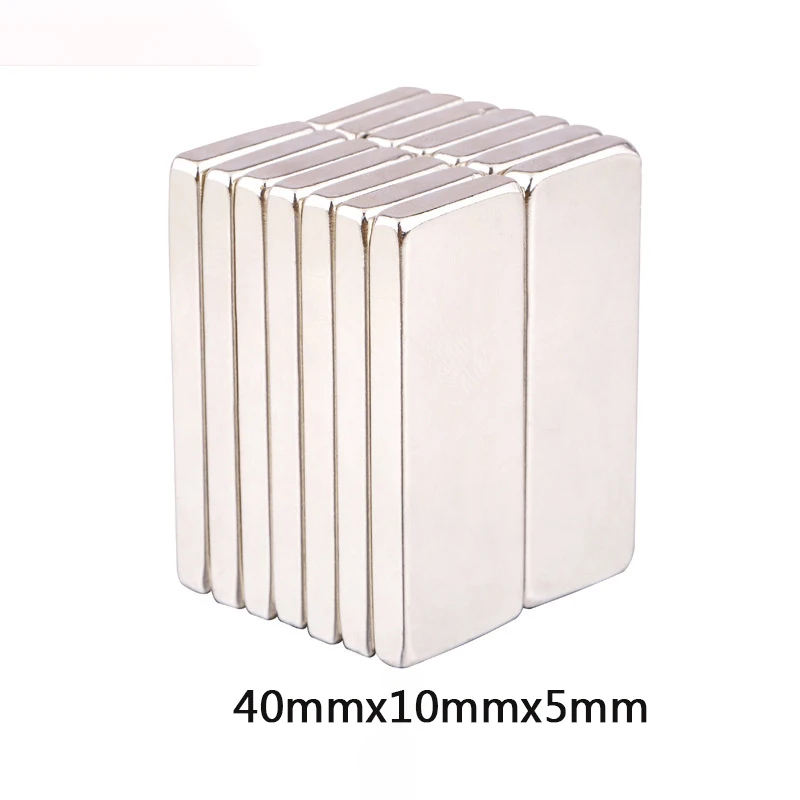 2/5/10/15/20PCS 40x10x5mm Block Strong Rare Earth Magnet N35 Big Rectangular Neodymium Magnets Sheet 40x10x5 40*10*5